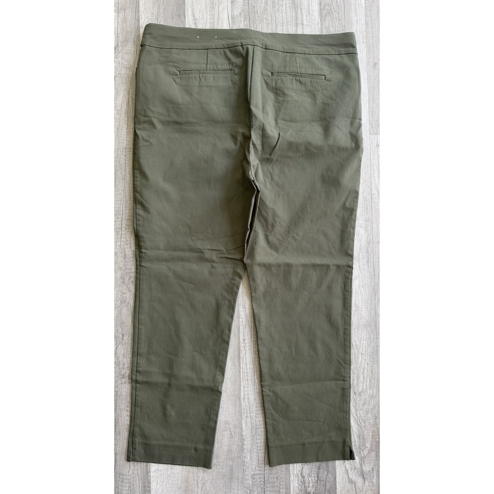 Chicos Perfect Stretch Ankle Pants Elastic Waist Olive Green Size 3R US 16R - Picture 12 of 14